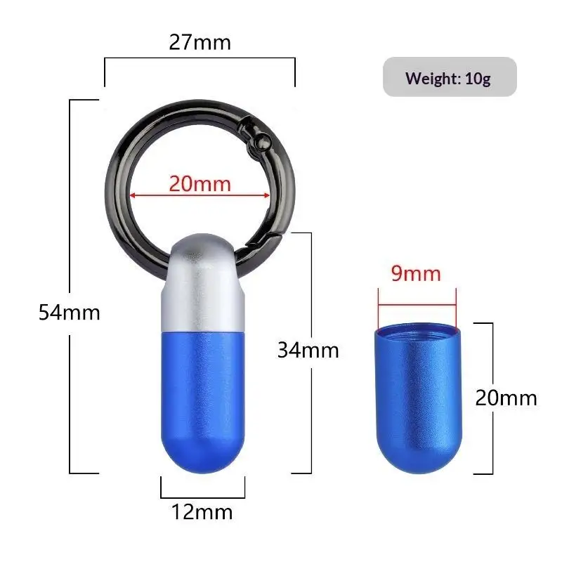 Wasserdichte Bunker-Pillendose aus Aluminiumlegierung Mini Tragbarer Pillenhalter für Camping Büro Tägliche Medikamentenaufbewahrung – Detail 8