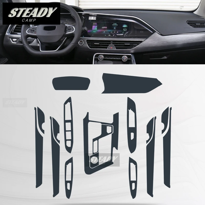 For Geely Tugella PHEV FY11 2019-2021 Car Interior Center Console Transparent TPU Protective Film Anti-scratc Repair Accessories