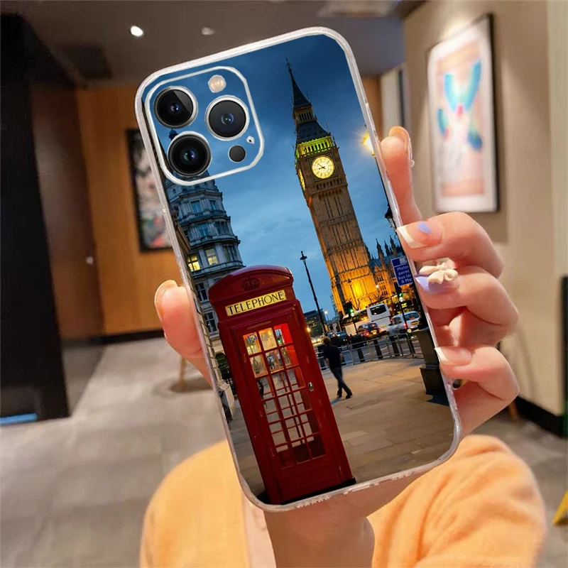 

London aesthetics Phone Case Carcasa Funda For iPhone 17 Pro Max 17 Air 16 15 14 13 Pro Max 15 16 Pro 15Plus Case