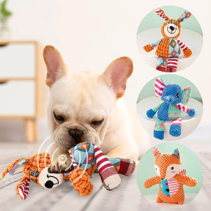 Strapazierfähiges Haustier-Hunde-Plüschtier für kleine Rassen – quietschendes Kauspielzeug in Tierform für Chihuahua Yorkshire Bichon Welpen – Detail 24