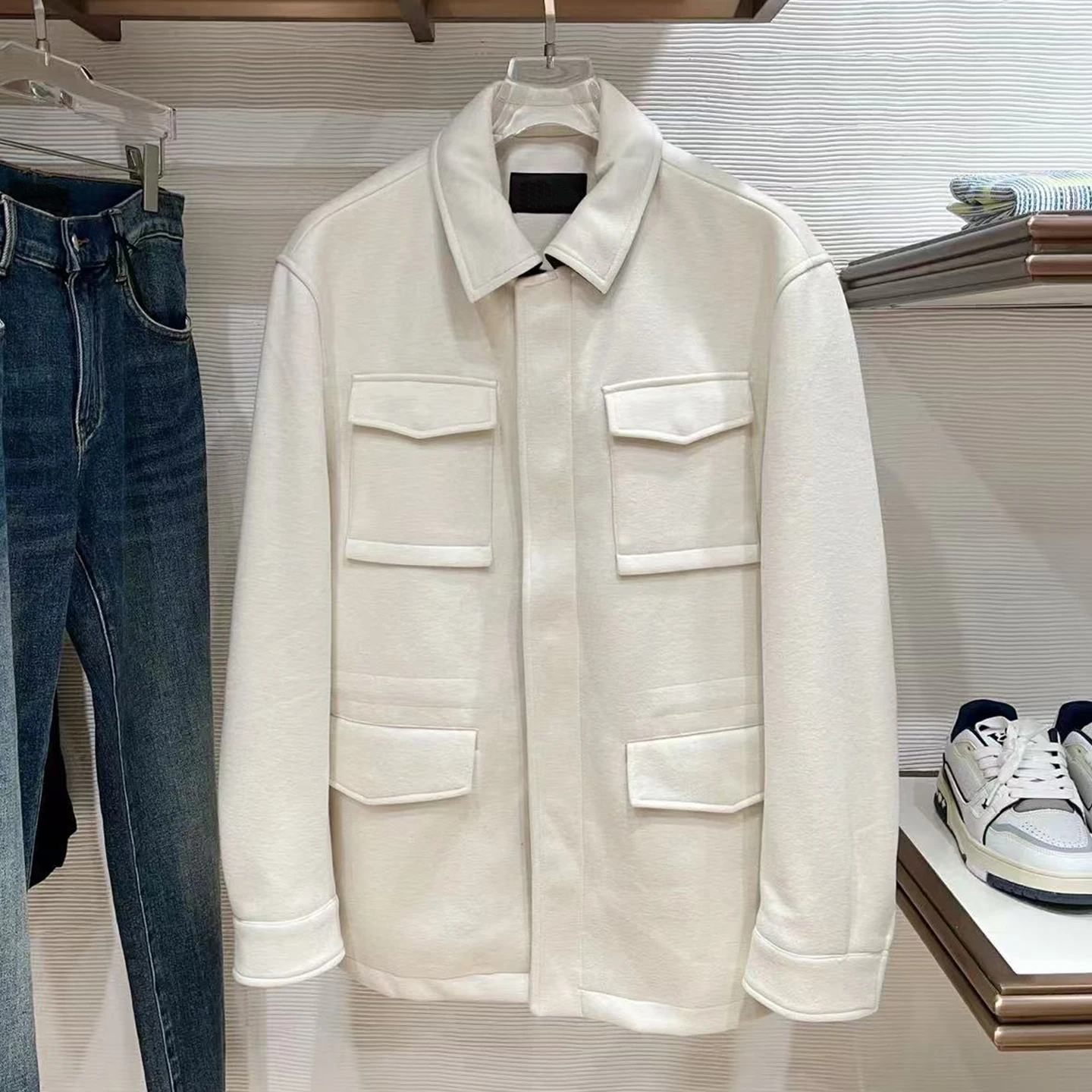 

LP 25aw шерстяная куртка с лацканами и множеством карманов