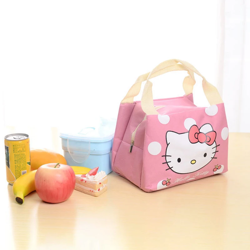 Borsa termica per il pranzo Hello Kitty Borsa portatile impermeabile per la conservazione degli alimenti Borsa di stoccaggio di grande capacità per cartoni animati Regalo di Natale