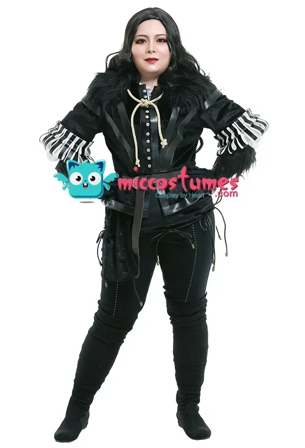 Miccostumes women's Anime Hunt Yennefer Cosplay Costume giacca pantaloni e accessori per Witch Cosplay