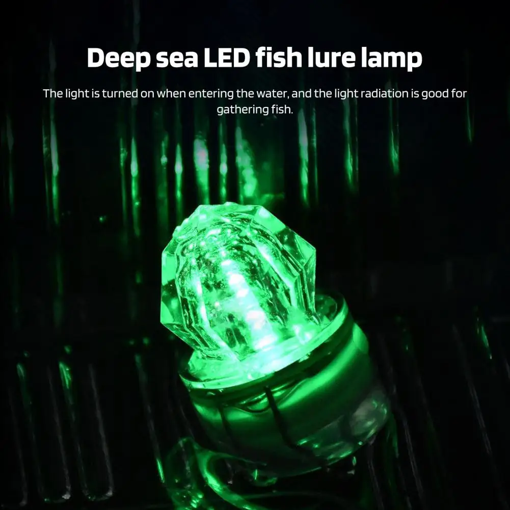 Underwater Fishing Lamp Waterproof Colorful LED Fish Luring Light Submersible Deep Drop Fish Attraction Gathering Lamp Fishing