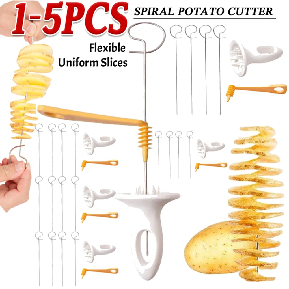 Kitchen Tools Spiral Potato Cutter with 4 Stainless Steel Sticks Tornado Potato Slicer Spiralizer Home kitchen gadgets