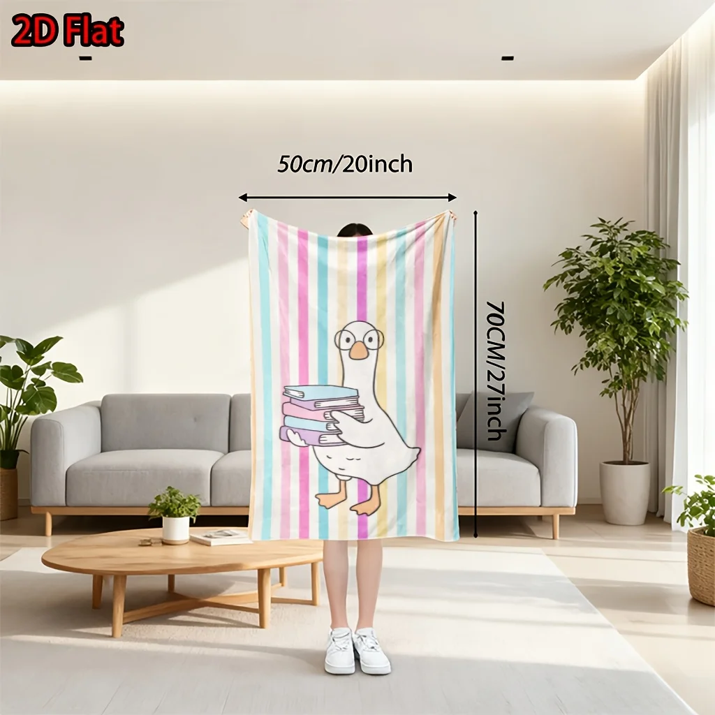 Cute Rainbow Stripe Throw Blanket for Nursery Decor Books Bookworm Theme Cozy Bedding Aesthetic Knit Throw Gift Kids Girls Boys
