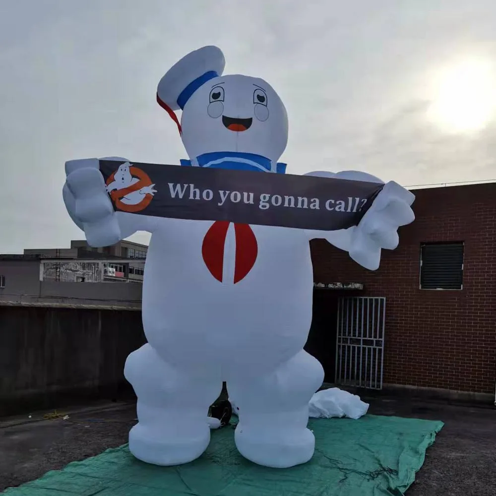 2025 New Custom Outdoor Advertising Giant Inflatable Stay Puft Marshmallow Man With LED Lights For Halloween Decoration