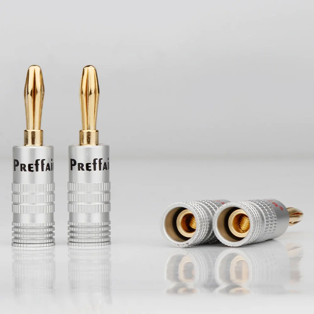 

Preffair BA1468 Closed ScrewType Gold Plated Banana Type Speaker Plug Connector for Speaker Wire/Wall Panel/Home Theatre