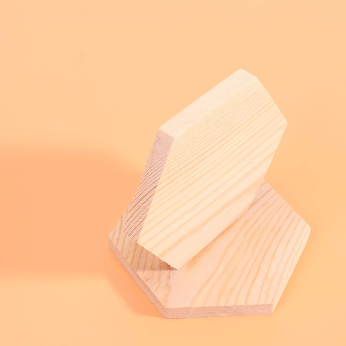 

10 PCS Polygonal Wood Blocks Craft Wooden Plank Rustic Decor DIY Small Placemat