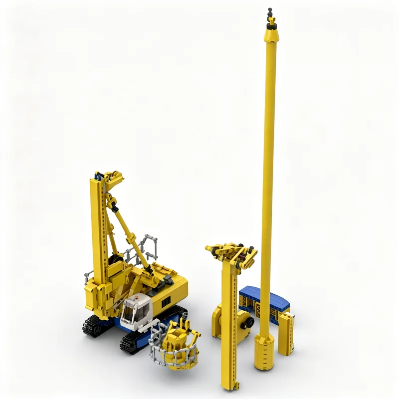 1472pcs MOC Bauer Rotary Drilling RIG City Construction Architecture Street Scene Model Building Blocks Kit Assembly Toy Gift