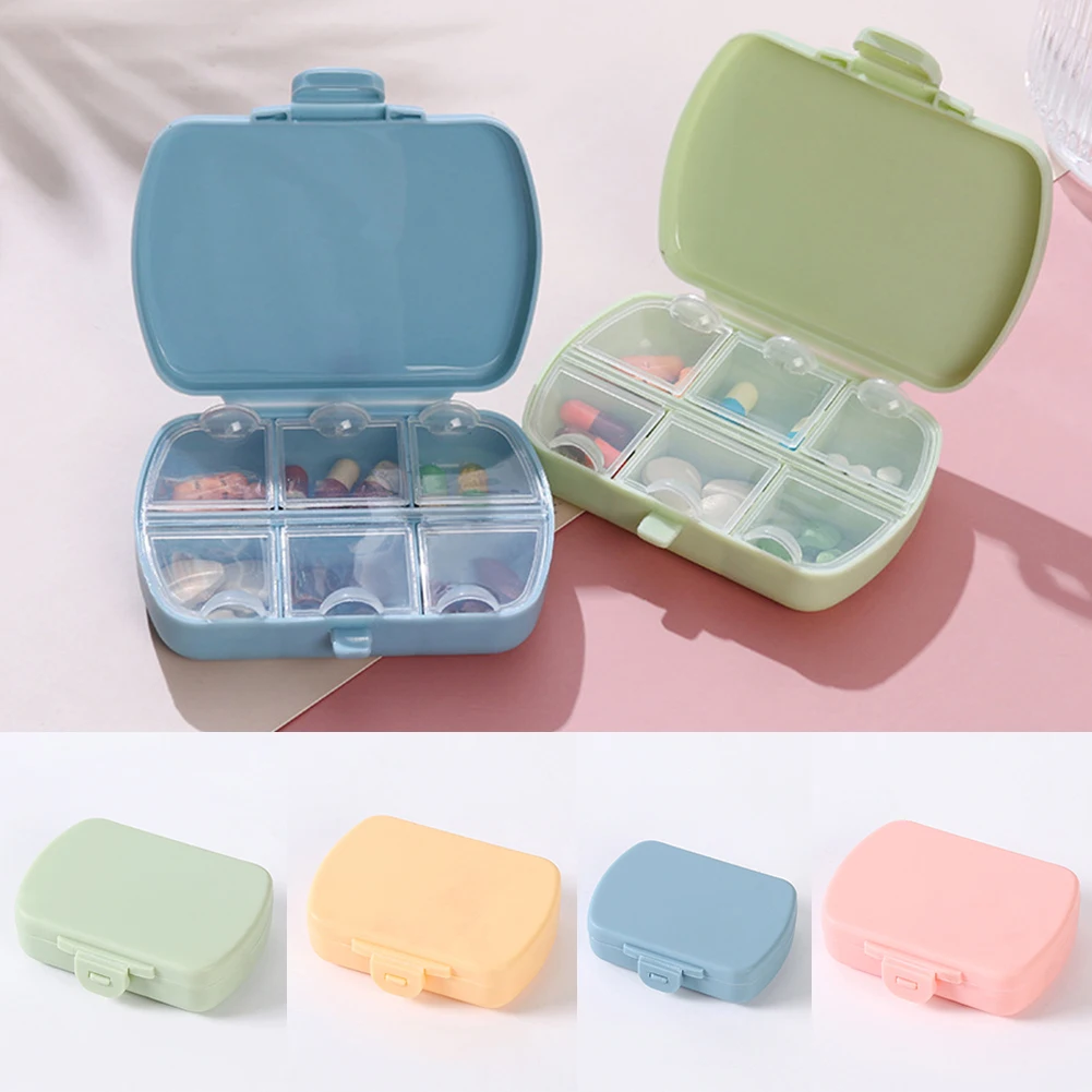 Portable Mini Pill Box 6 Grids Tablet Pill Organizer Case Dispenser Travel Tablet Holder Container Medicine Drug Storage Box Hot