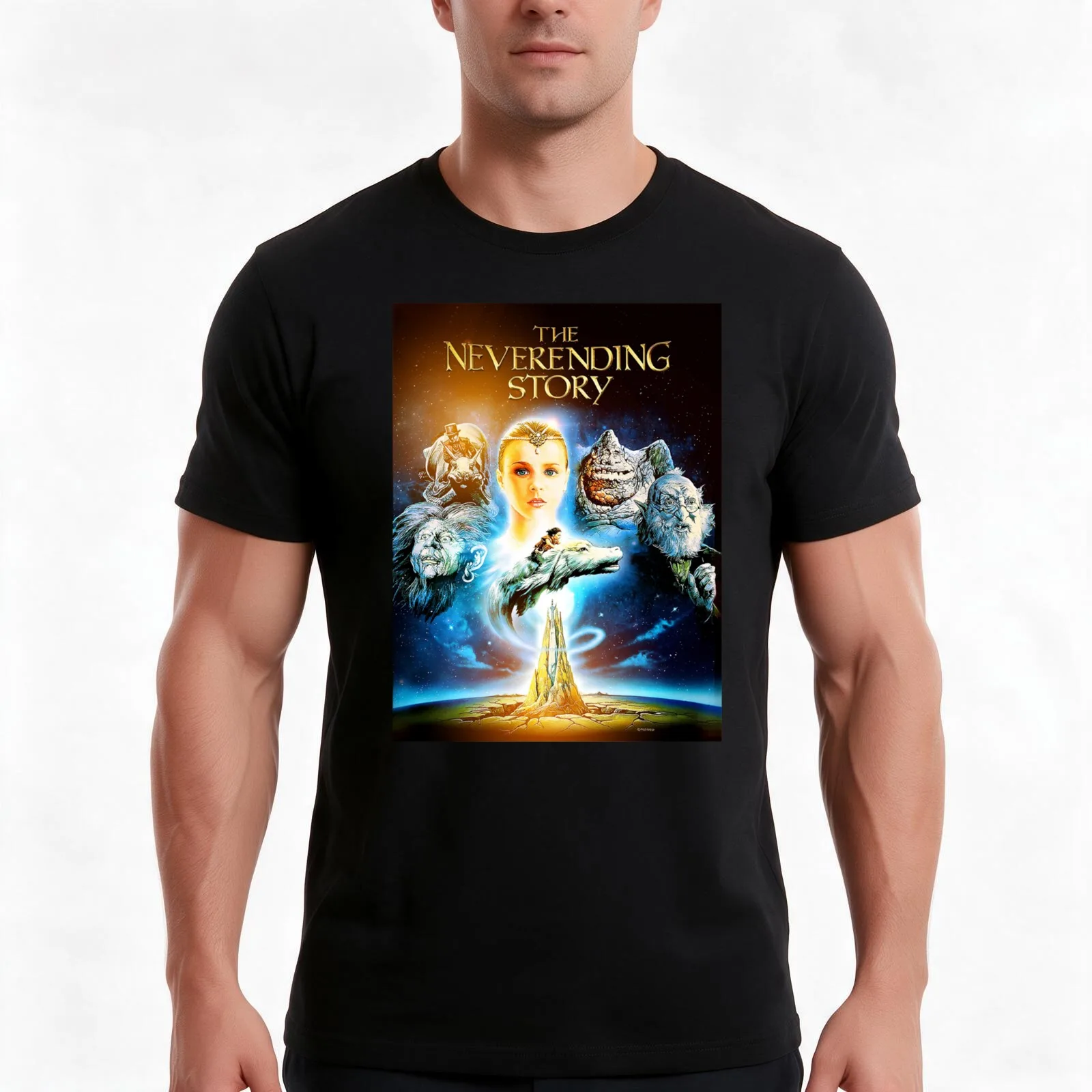 Neverending Story T-Shirt Summer Casual Cotton Tee Oversized Streetwear Tops Vintage Graphic Print Loose Fit Short Sleeve