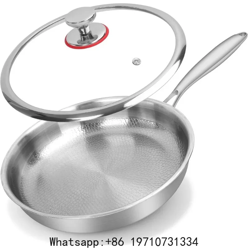 titanium-steel-frying-pan，-non-stick-pan-with-lid-titanium-alloy-cooking-pot-uncoated-fish-scale-hammer-pattern-kitchen-cookware