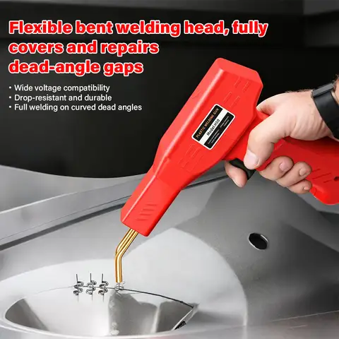 Pistola de soldadura de plástico caliente de 50W roja para reparación de parachoques de coche con 200, 400, 800 clavos, herramienta para grietas, clavadora de garaje, máquina de soldadura de PVC