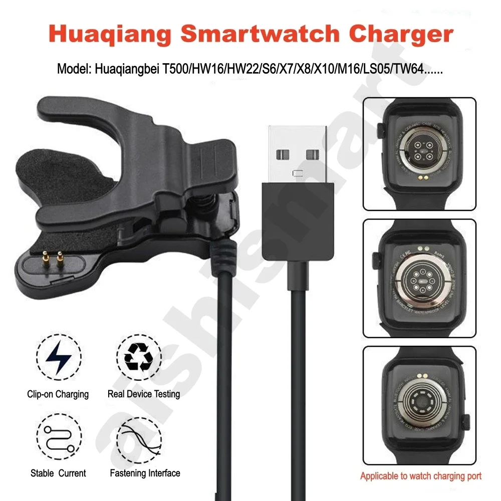 Clip Charger 2pin 3pin 3mm 4mm 7mm for Smart Watch Bracelet Band Charging Clip Huaqiangbei T500 HW16 HW22 S6 X7 X8 X10 LS05 TW64