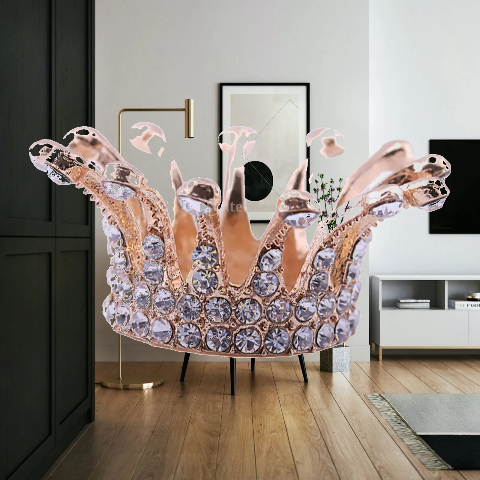 Embossed Rhinestone Brush Holder Nail Art Pen Displayer Metal Stand Tidy Rack for Manicure Products and Nail Decor