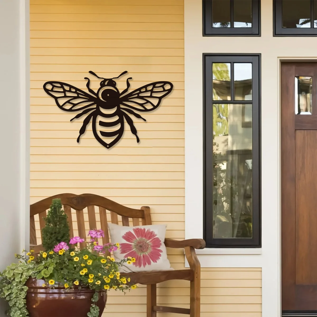 CIFBUY Deco โลหะ Honey Bee Home DecorMetal Wall Art Decor สําหรับ Porch Garden Bee HiveBee คนรัก GiftBee Keepers Apiary ป้าย