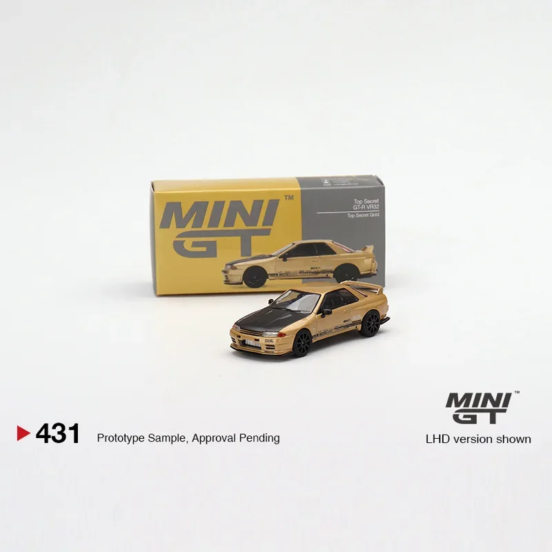 TSM MODELS MINIGT #431 Nissan Skyline GTR VR32, modèle de voiture de course en or moulé sous pression, jouets pour enfants, cadeau, 1:64