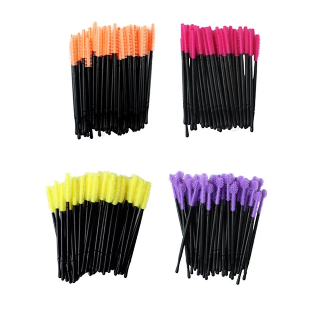 50 Uds cepillo de pestañas desechable Material Premium peine para cejas rollo de silicona portátil perfecto para maquillaje varillas de rímel uso