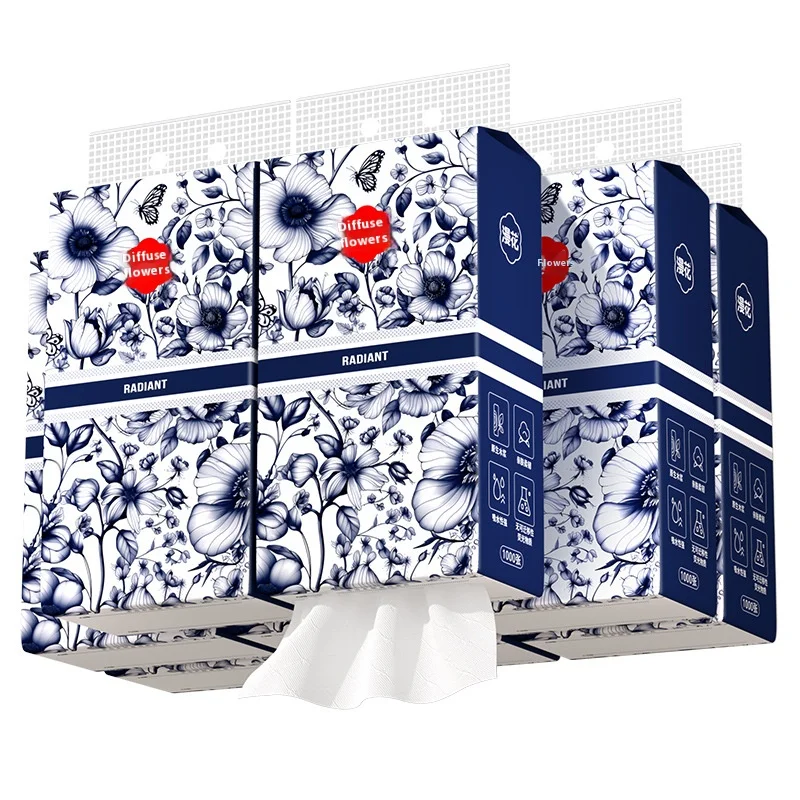 8 مناديل معلقة للوجه منزلية سميكة وموسعة 1000 ورقة ورق رسم منديل ناعم تحميل بأسعار معقولة ورق تواليت #5