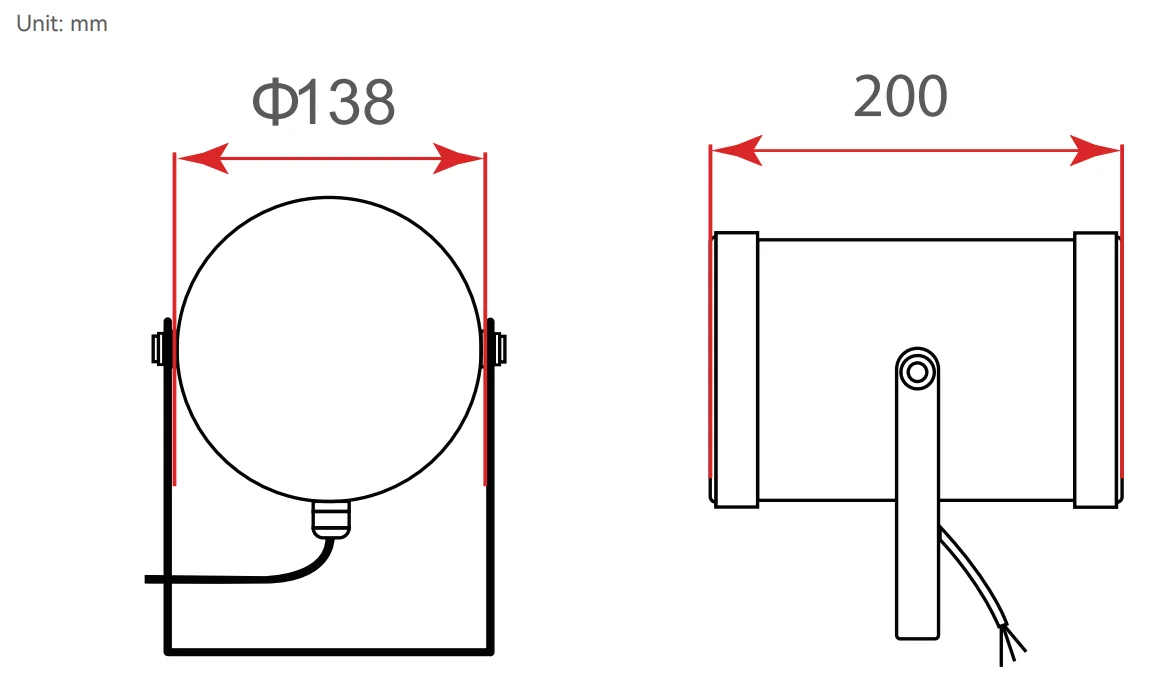10W Bidirectional Projection Speaker 70V/100V Sound Projector Horn Speaker for Tunnel Corridor PA System