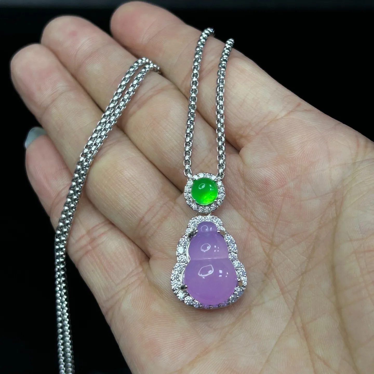 Real Natural High Ice purple Jade Jadeite amulet Pendant&Necklaces