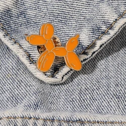 Creative Balloon Dog Brooches Cute Yellow Colors Enamel Pet Collar Pins With Free Shipping