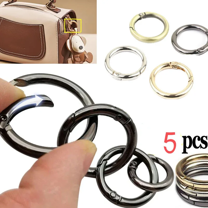 5 sztuk 25/30/32/38MM metalowe sprężynowe klamry karabińczyki zapięcie do torebki brelok ze stali nierdzewnej Snap Gate O Ring zapięcie kempingowe