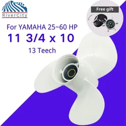 Outboard Propeller For Yamaha 25hp 30HP 40HP 48HP 50HP 55HP 11 3/4x10 Boat Aluminum Alloy Screw 3 Blade 13 Spline Marine Engine