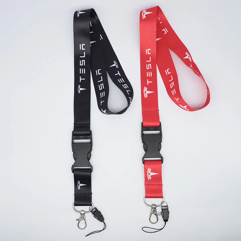 

Nylon Lanyard Printing Emblem Style Black White Red Blue Keychain For Tesla Model 3 X Y Car Motorcycle Accessories Fashion Gift