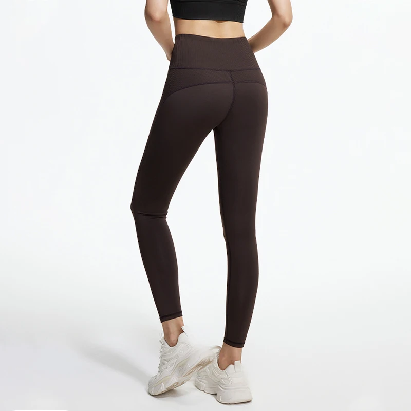 Gerippte Patchwork Pilates Yoga Hosen Frauen Stretch Hohe Taille Casual Sport Leggings High-End-Textur Radfahren Laufen Leggings