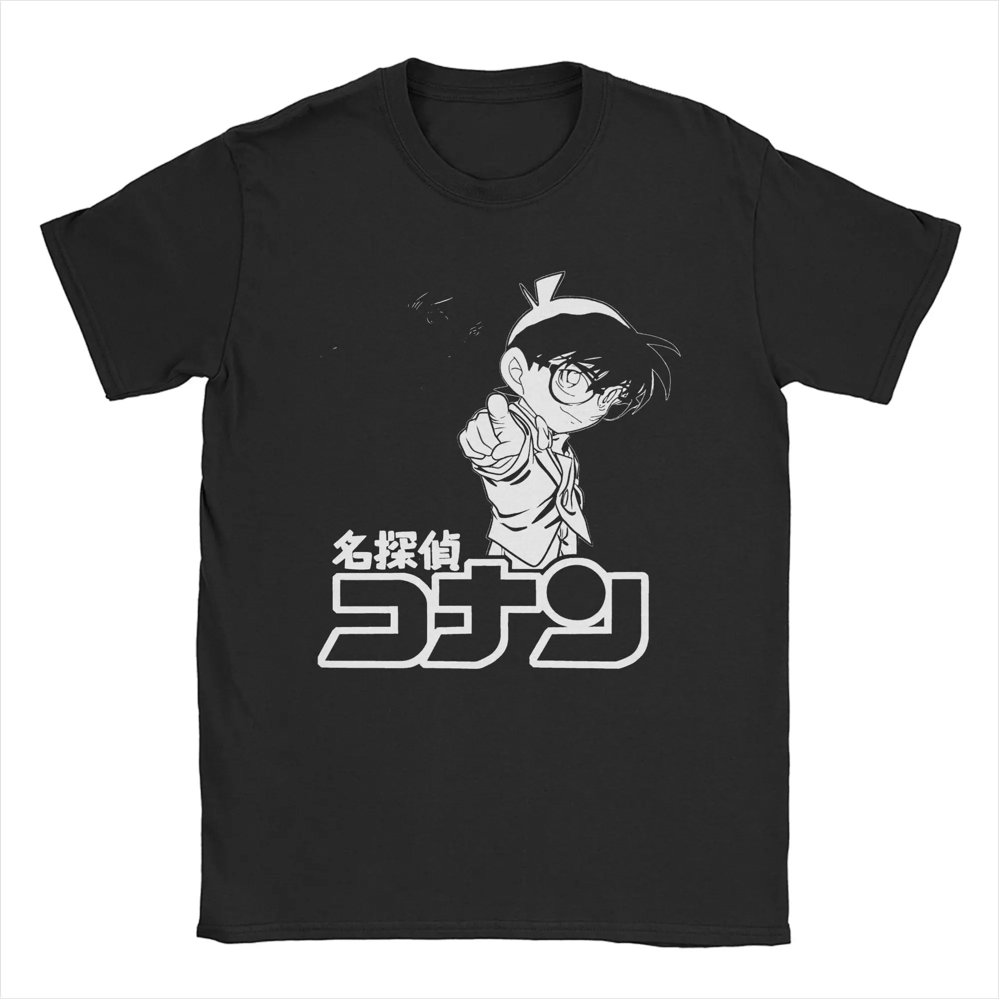 Men's Detective Conan Manga Anime T Shirt Japanese Shinichi Pure Cotton Clothes Awesome Short Sleeve Crewneck Tee Gift T-Shirt