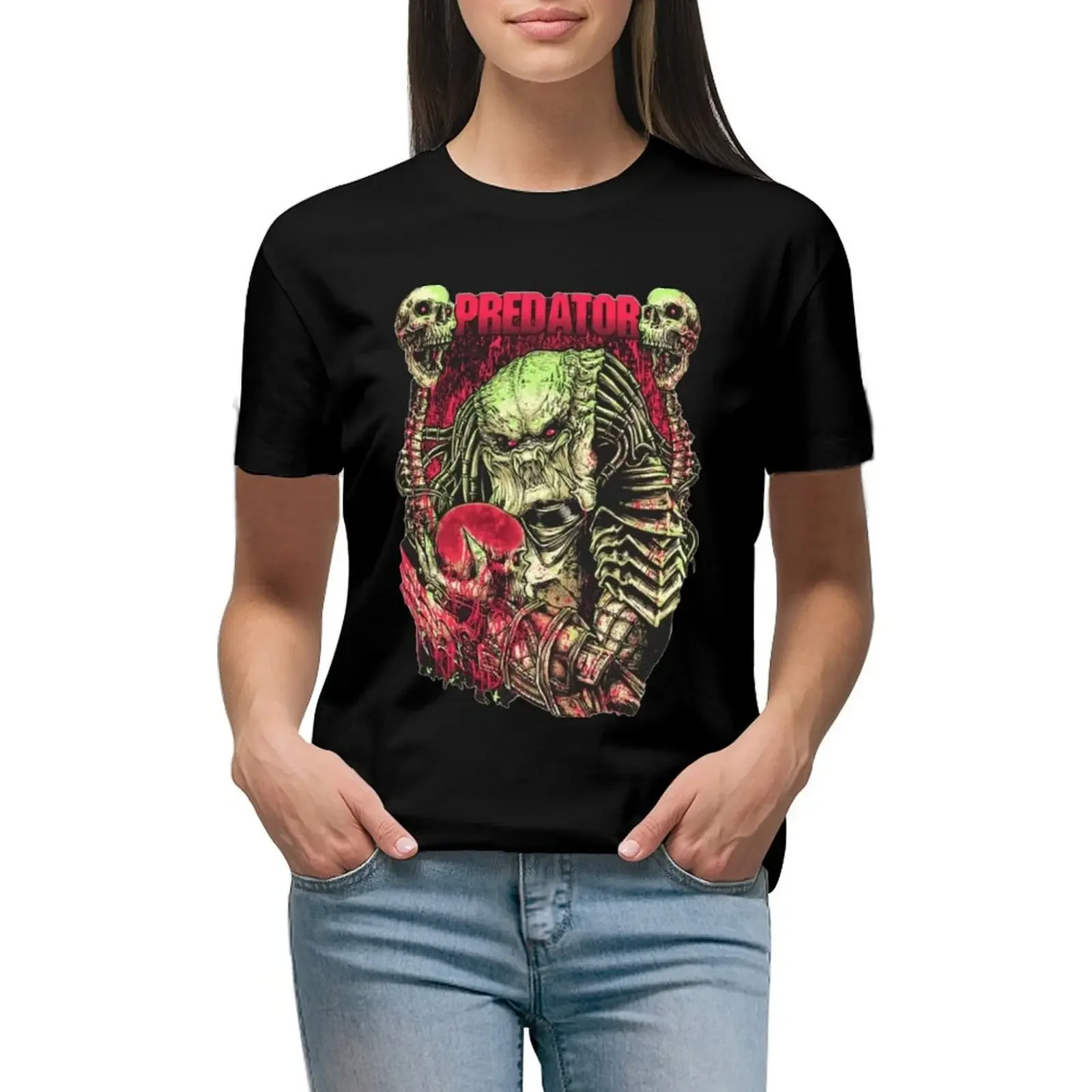 Predator Art T-Shirt cute clothes anime tops aesthetic clothes western t shirts for Women