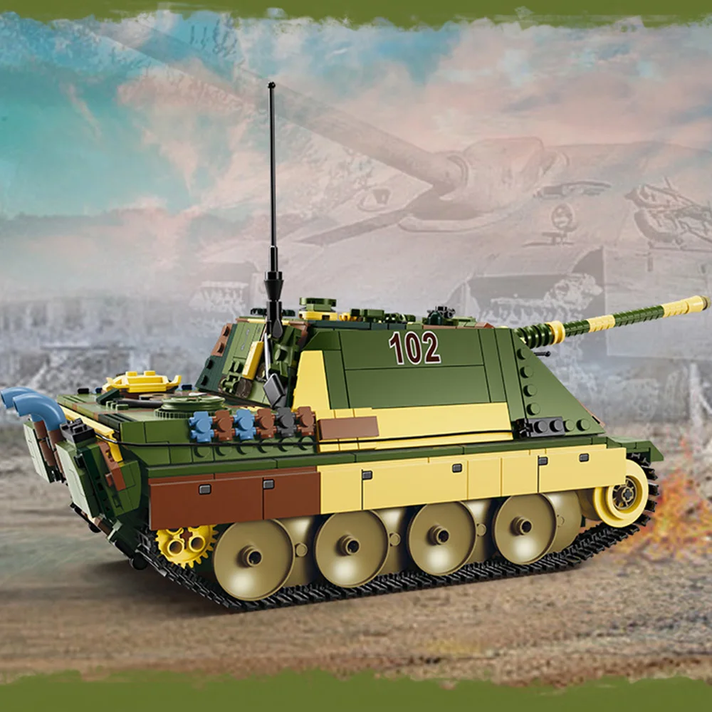 

Мировая война Германия G2 Гепард Танк Jagdpanther Наборы моделей военной машины Строительный блок WW2 Армейские фигурки Кирпичная игрушка для подарка
