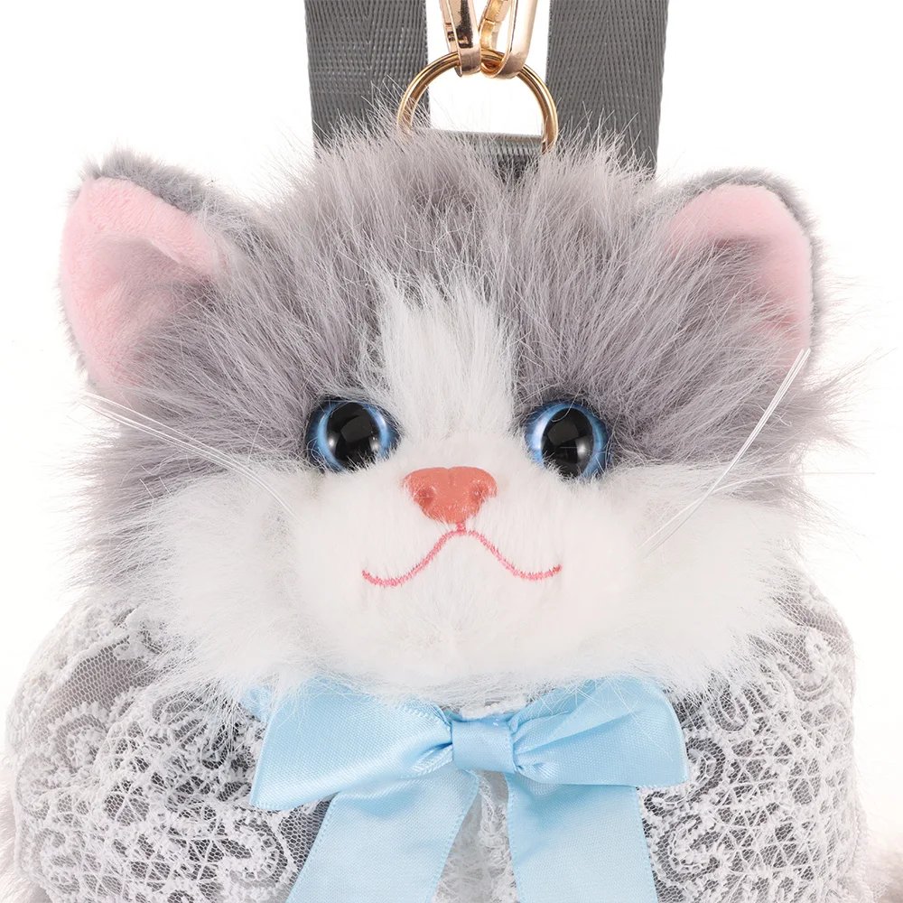 New Realistic Cat Simulated Puppet Cat Backpack Soft Fluffy Cute Cartoon Cat Backpack Doll Backpack Gifts