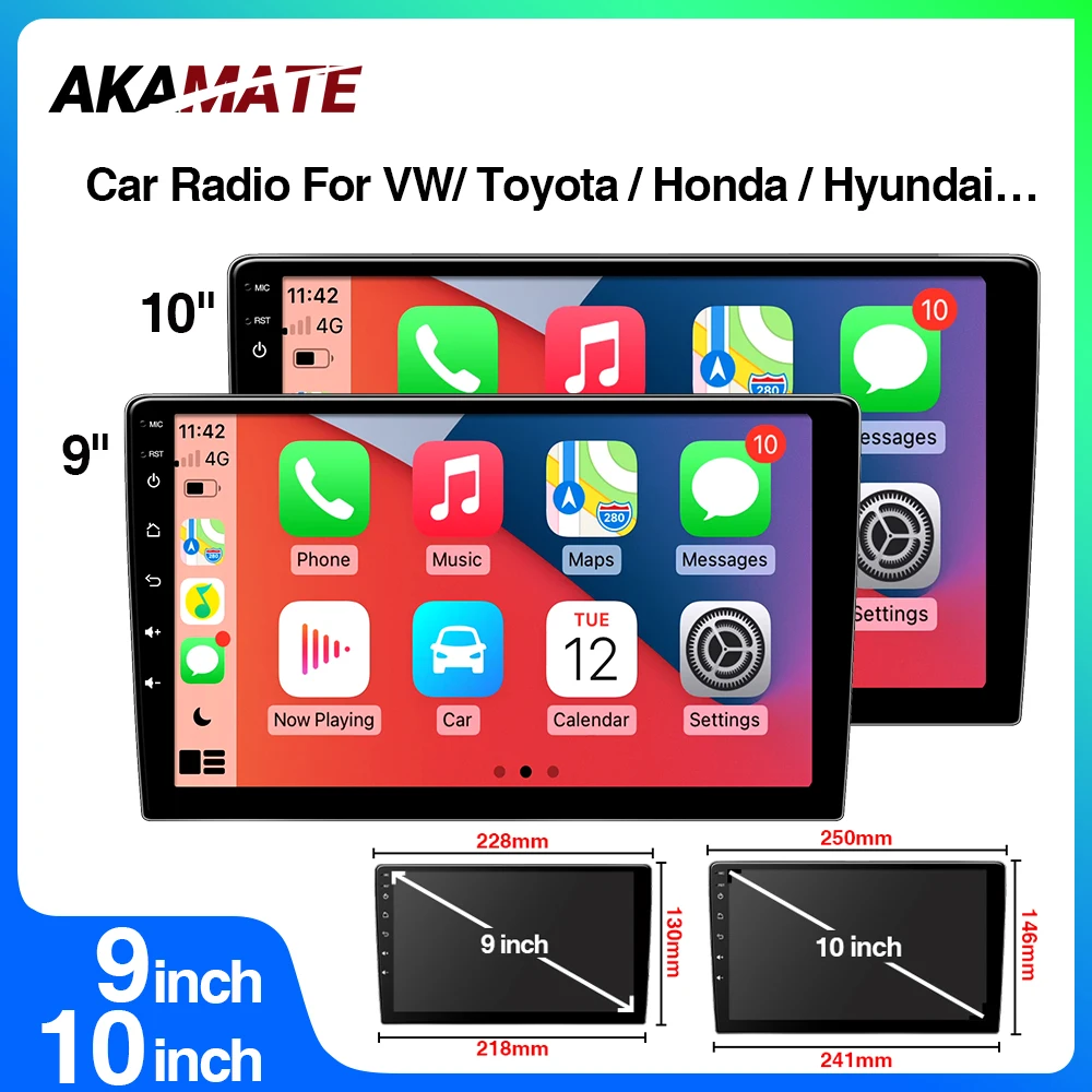 

9inch 10inch Car Radio for Nissan Toyota VW Honda Universal CarPlay Android Auto Multimedia Player Bluetooth WiFi GPS Navigation