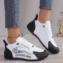 2024 Women with Waterproof Anti Slip Lace Up Shoes Trendy Trend Versatile Autumn Women Walking Outdoor Sneakers Zapatos De Mujer