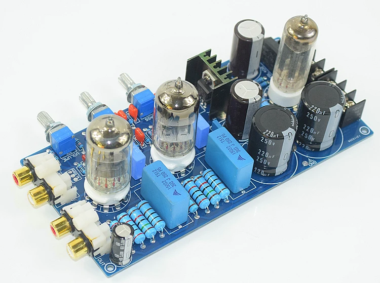 

6N1 TREBLE and BASS electronic tube preamplifier finished board