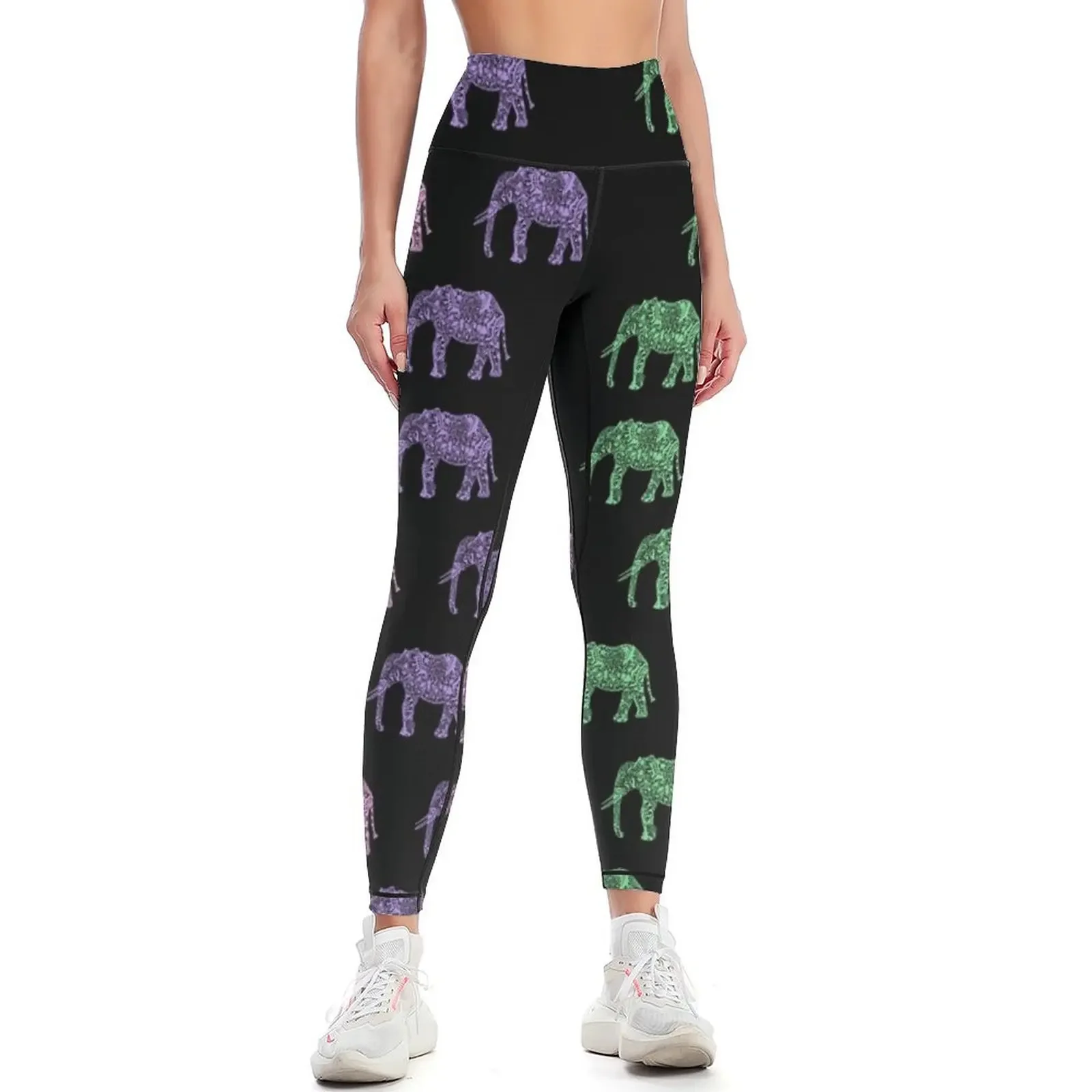 

Colorful Boho elephant pattern Leggings Golf wear sportswear for gym sporty woman gym Women sportwear Womens Leggings