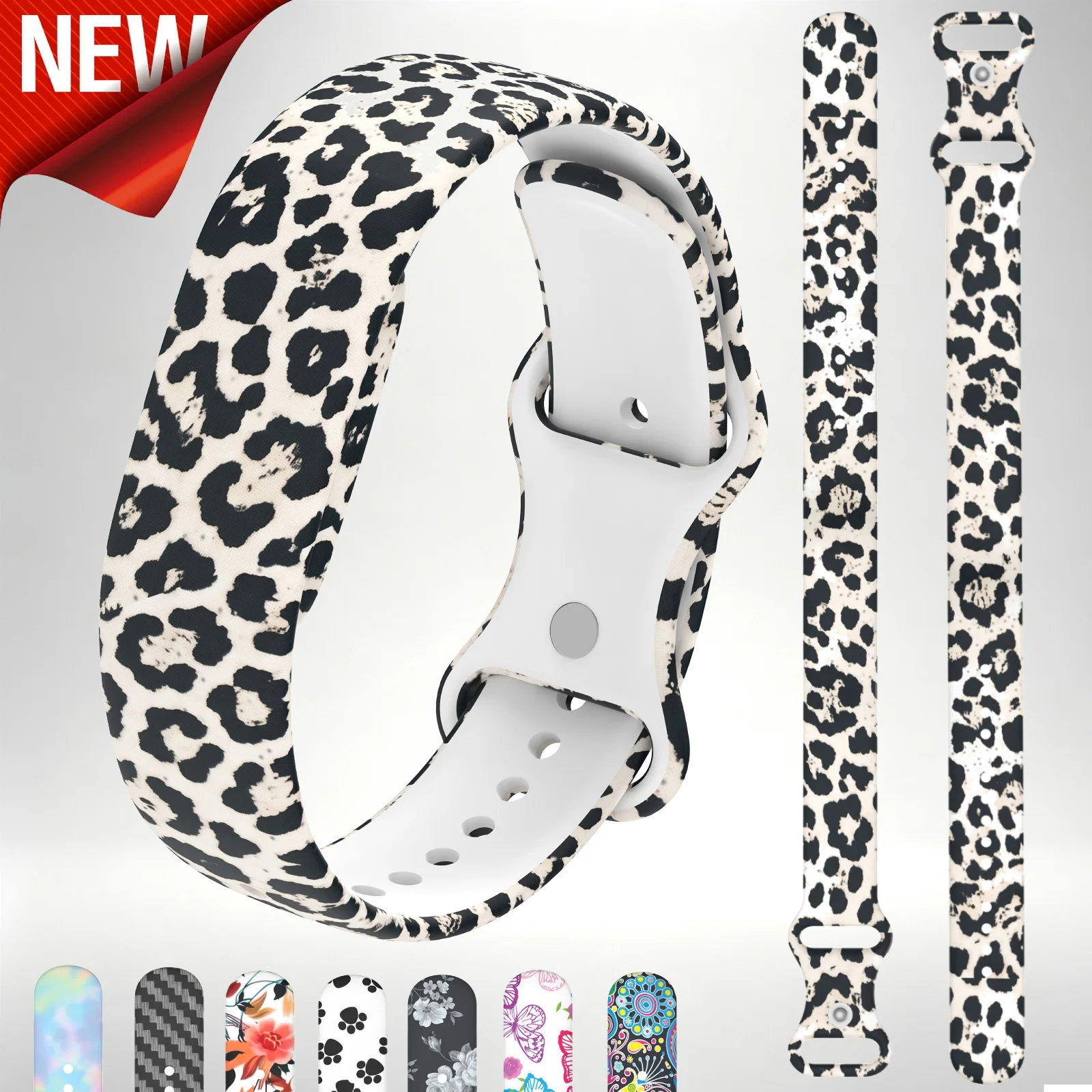 Engraved Leopard Strap for Google Fitbit Air Sport Silicone Loop Replacement Bracelet Correa For Fitbit Air Smartwatch Accessory
