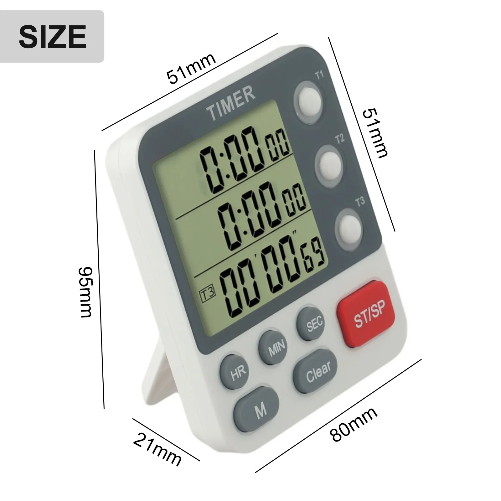 High Quality Kitchen Timer Timing Tools Versatile Adjustable Sound Countdown Flashing Large Display Light Reminder