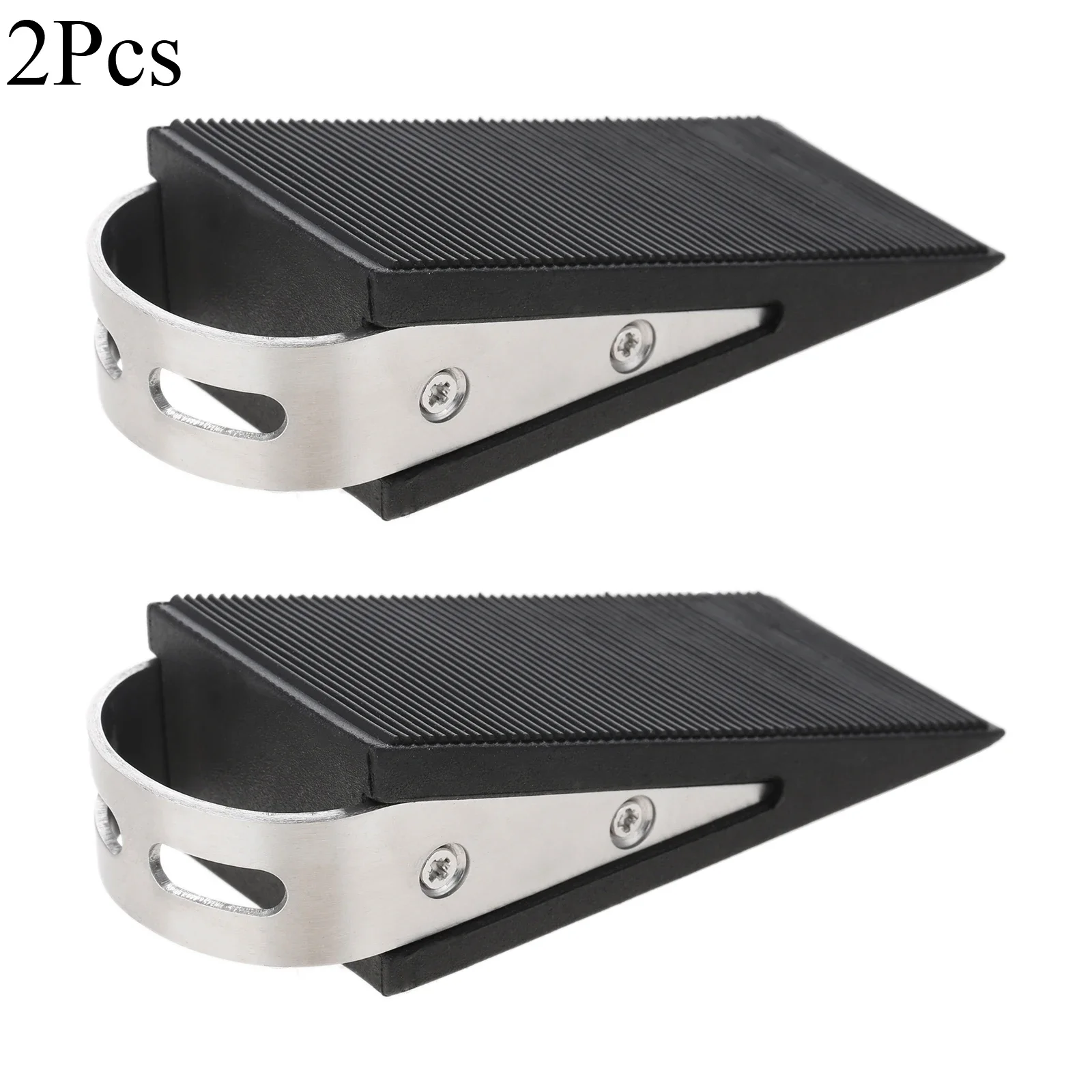 2Pcs Door Stoppers Rubber 304 Stainless Steel Punch-free Door Buffers Kids Safe Floor Gate Door Stops 47 x 98 x 31mm