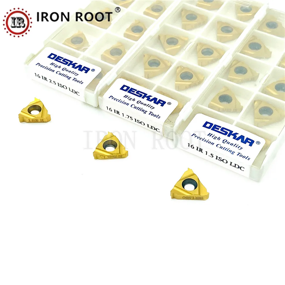 

DESKAR Вставка для токарной обработки резьбы 16IR 0,5ISO 1,0ISO 3,5ISO Карбидная вставка LDC Фрезерный станок с ЧПУ для SER SEL STEEL