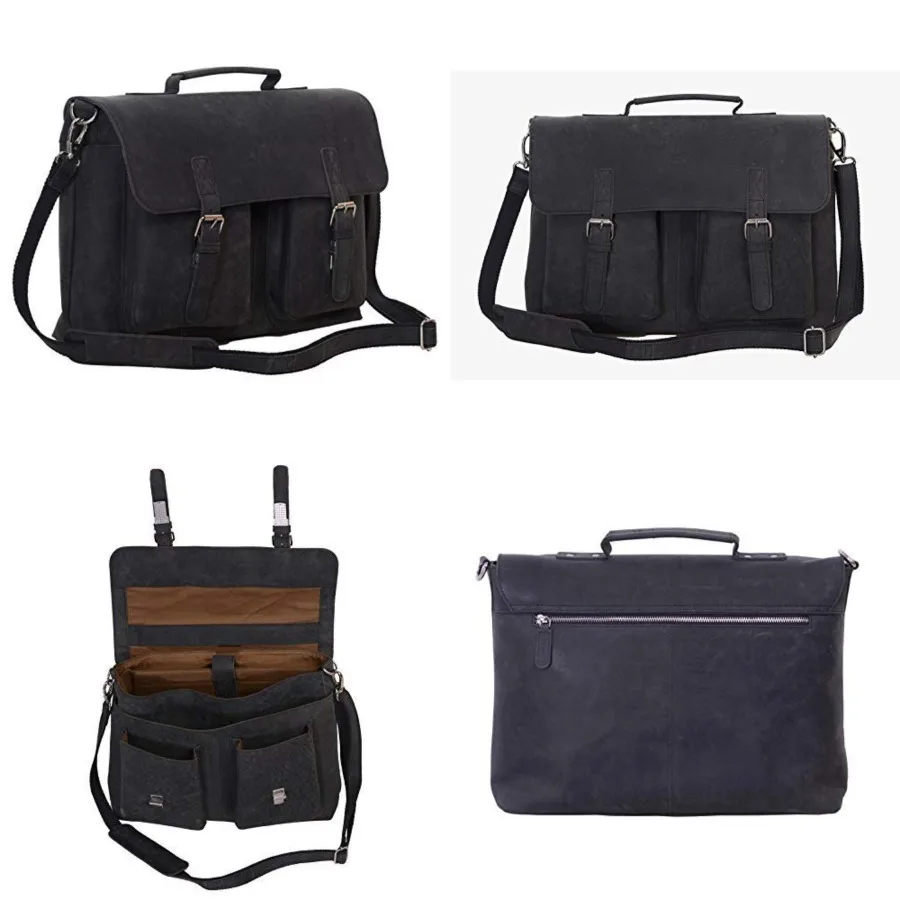 

KomalC 16 Inch Leather briefcase Laptop Messenger Bags for Men and Women Best Office Satchel Bag