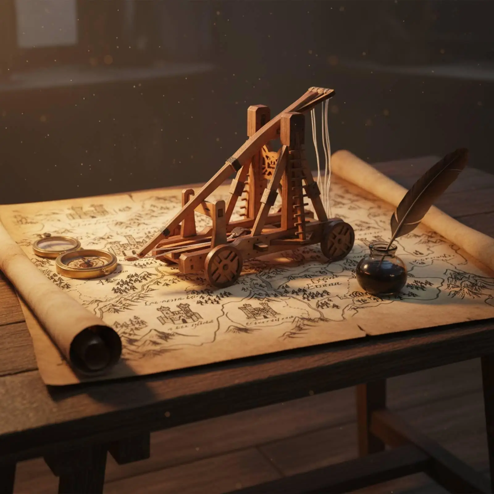 Wooden DIY Historical Siege Device Model Authentic Counterweight Catapult Kit for Children Educational Decor