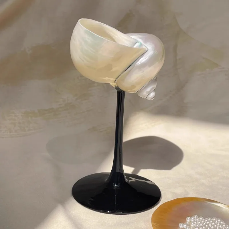 

Wabi-sabi Style Luxury Premium Conch Cocktail Glass Gift Set - Mother's Day Present, Beach Theme Barware for Women Home Decor