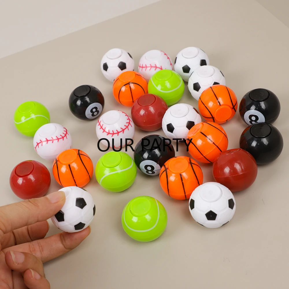 20Pcs Sports Mini Football Basketball Fidget Spinner Antistress Toys for Kids Birthday Party Favors Goodie Bag Pinata Fillers