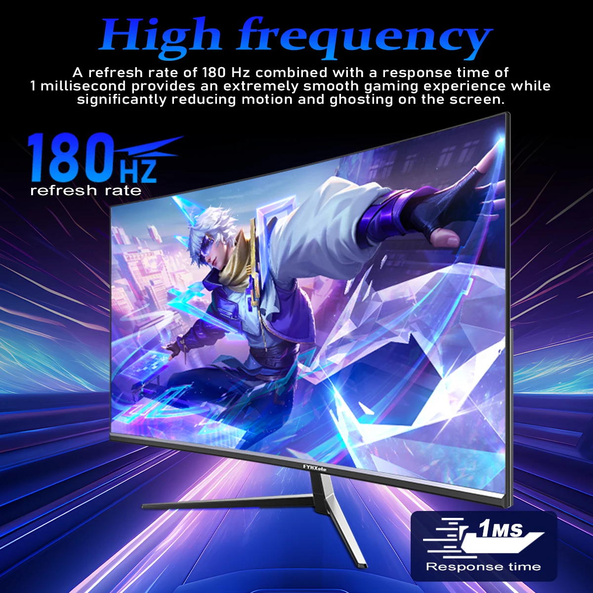 FYHXele 32 Inch Curved Monitor 180Hz 1ms Desktop PC LCD FHD Computer Display Gaming VA Panel Screen 1080P Desktop Display view 2