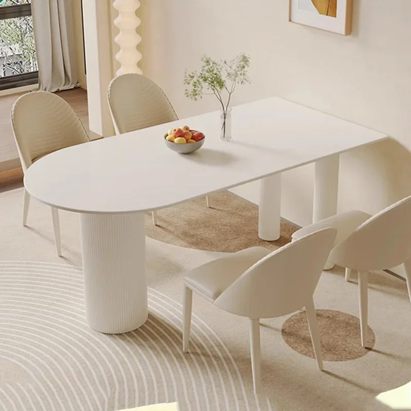 

Luxury Modern Dining Table White Nordic Vintage Semicircle Dining Table Waterproof Italy Conjuntos De Sala De Jantar Furniture