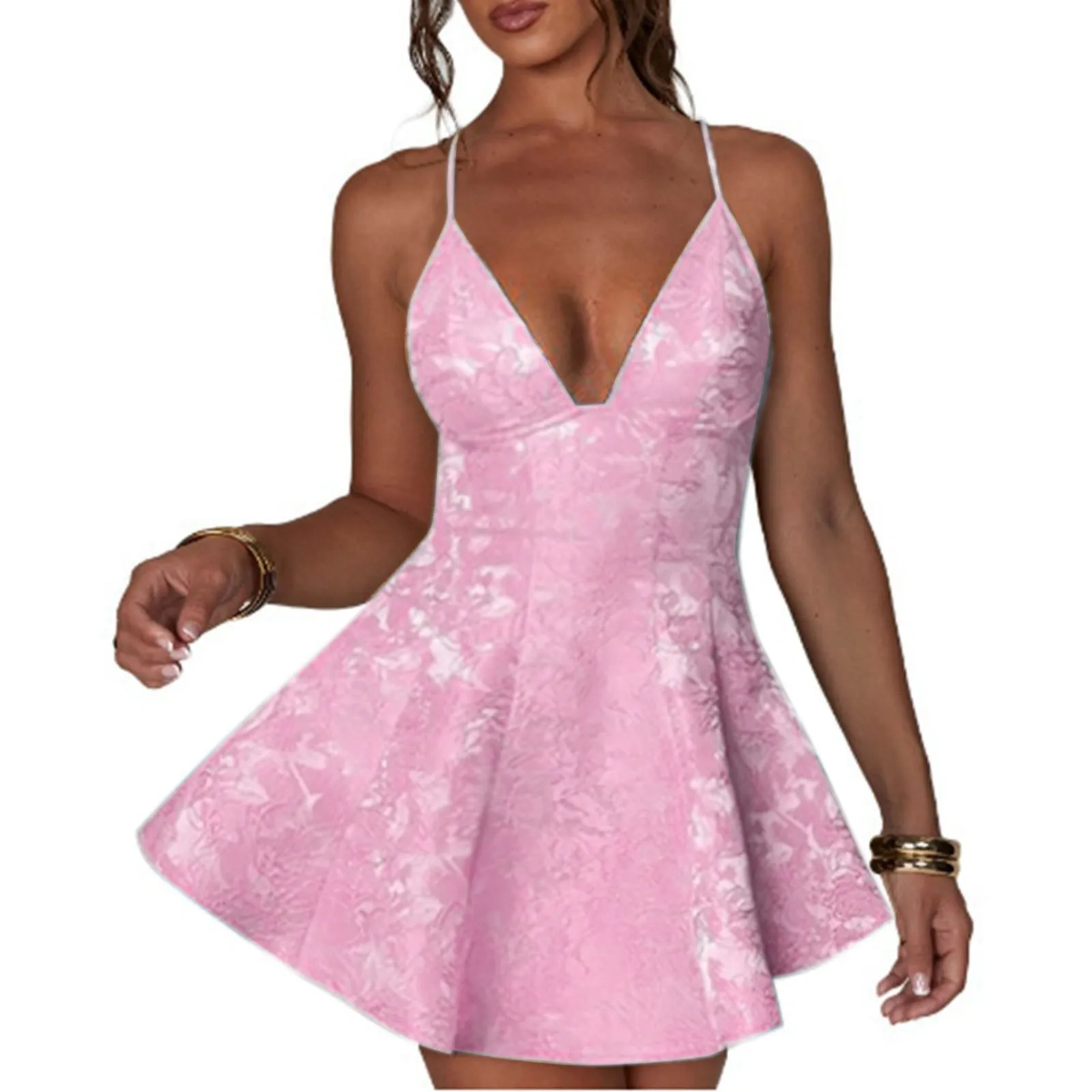 Vestido de fiesta de noche para mujer blanco cuello redondo sin espalda 2025 correa de espagueti sin mangas elegante vestido Sexy ceñido al cuerpo Mini vestido de verano